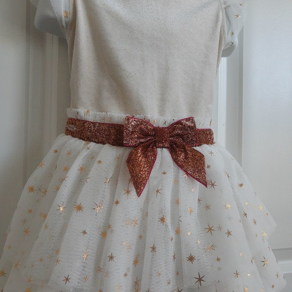 Gold & Cream Star Dress - Picture 2 of 5